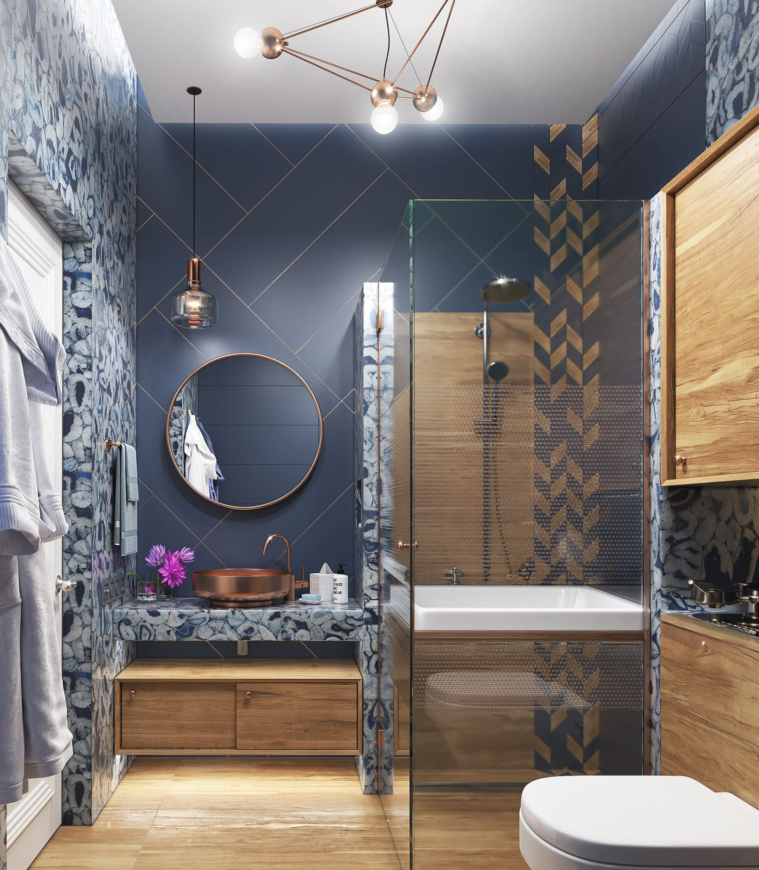 Bathroom wallpaper project