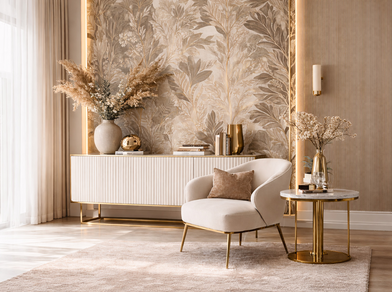 Wallpaper installation interior in San Diego