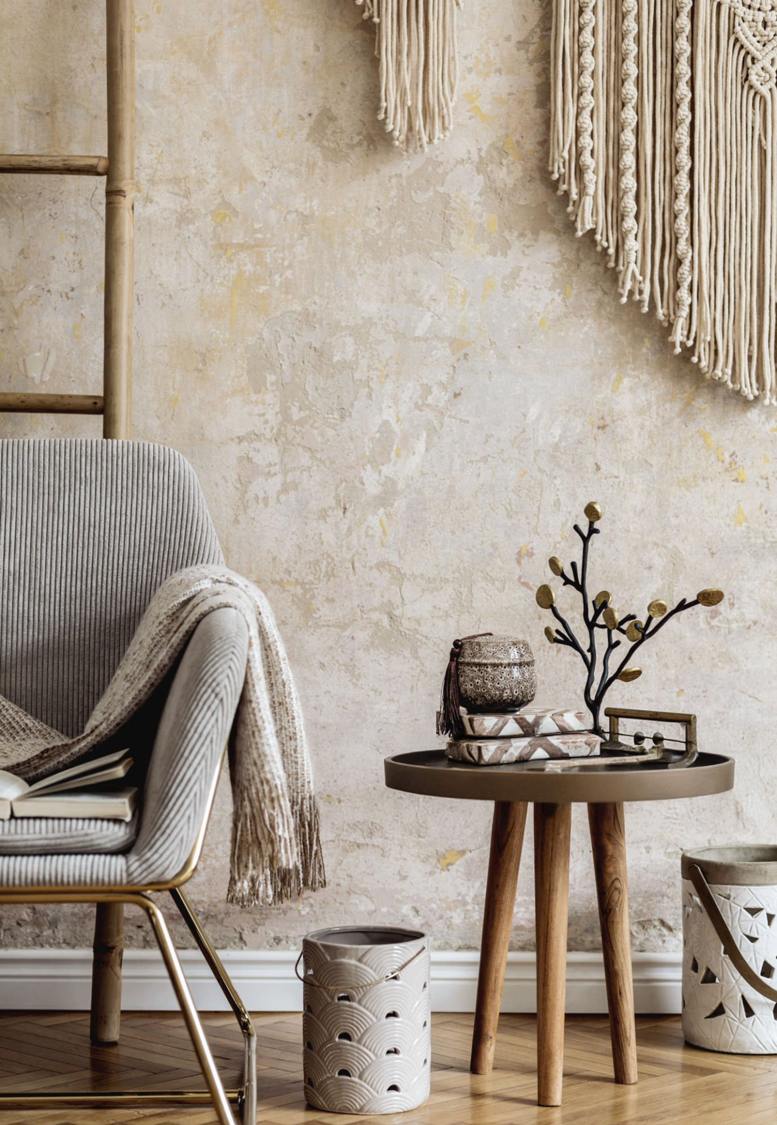 Accent wall wallpaper installation in a San Diego home