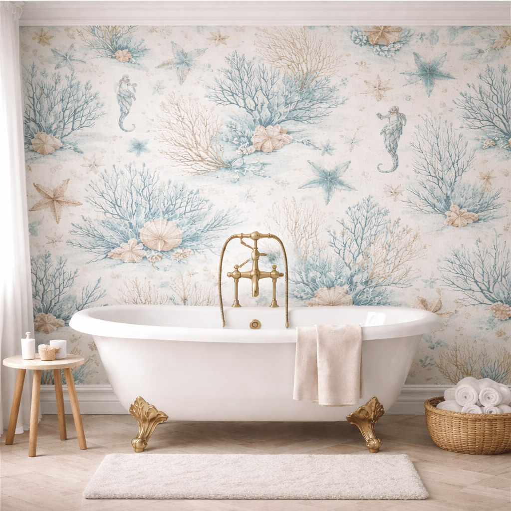 Bathroom Wallpaper Installation