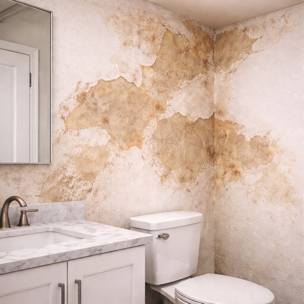 Wall before wallpaper removal