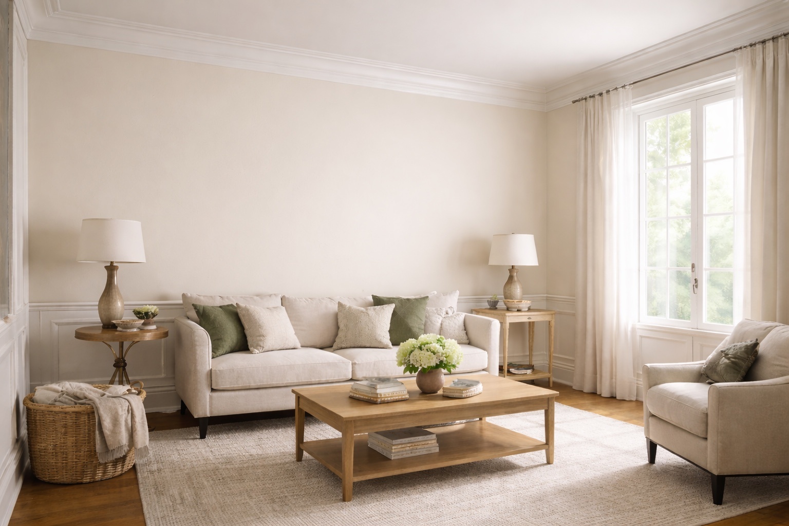 Smooth painted interior wall finish